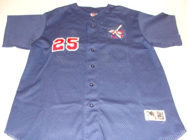 #25 Unknown Baseball Team Blue Throwback Jersey