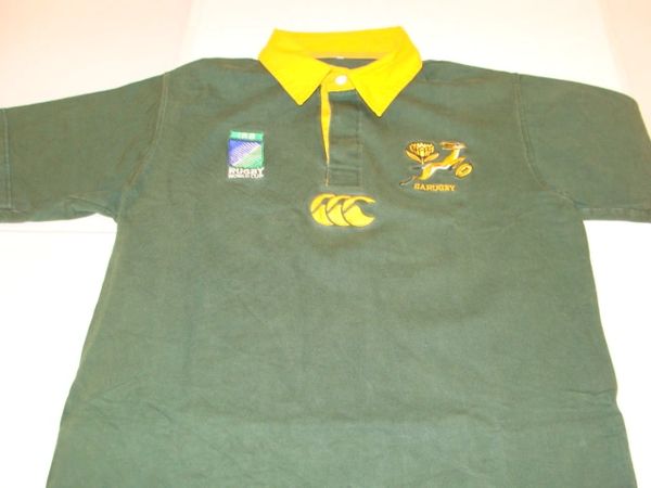 SA Rugby Springboks iRB Rugby World Cup Green Throwback Team Jersey