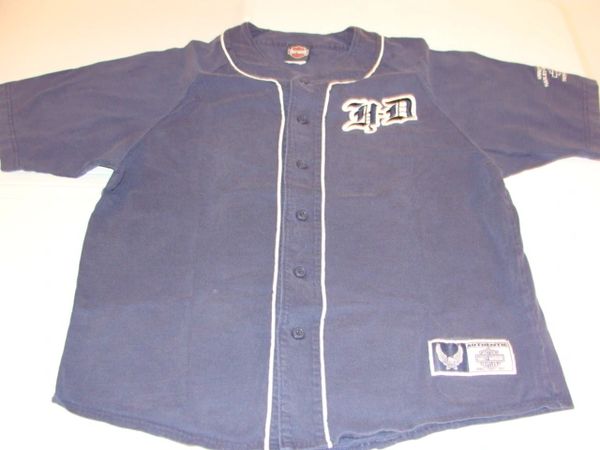 HARLEY-DAVIDSON Motorcycles Blue Throwback Baseball Style Jersey