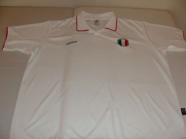 ITALIA Football UEFA White Throwback Polo Shirt