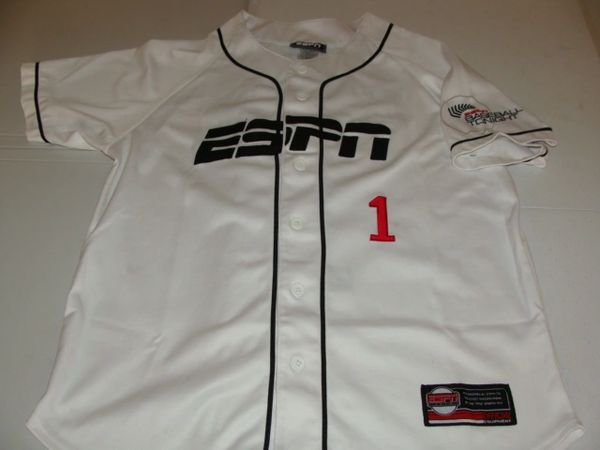 #1 ESPN Sports Baseball Tonight White Throwback Baseball Style Jersey