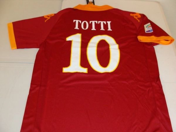 10 FRANCESCO TOTTI AS Roma Serie A MF/Striker Red/White Mint Throwback  Uniform Kit