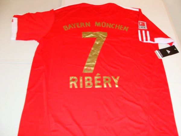 #7 FRANCK RIBERY FC Bayern Munchen Bundesliga W/MF Red Mint Throwback Uniform Kit