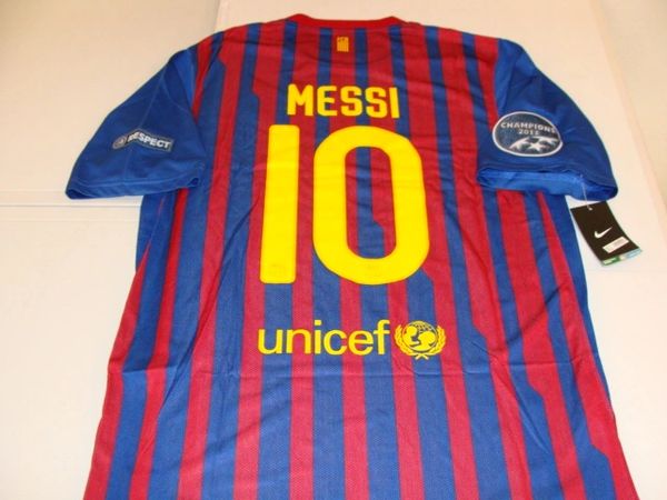 #10 LIONEL MESSI FC Barcelona La Liga Forward Red/Blue "2011 Champs" Mint Throwback Uniform Kit