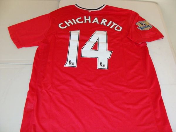 #14 Javier CHICHARITO Hernandez Manchester United EPL Striker Red/White Mint Throwback Uniform Kit