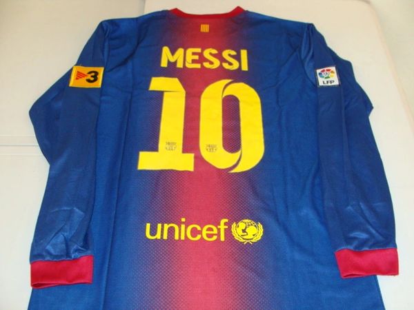 #10 LIONEL MESSI FC Barcelona La Liga Forward Blue/Red 2012/13 Mint L/S Throwback Uniform Kit