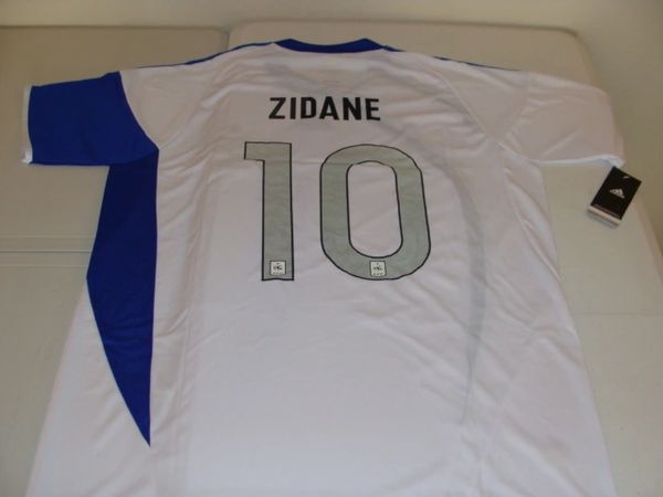 #10 ZINEDINE ZIDANE France National Team FIFA MF White/Blue Mint Throwback Uniform Kit