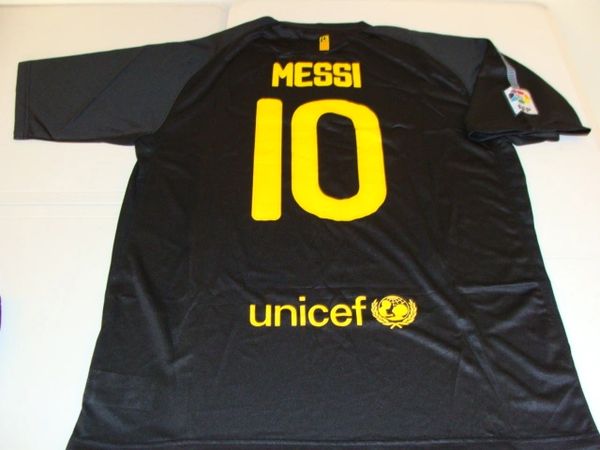 #10 LIONEL MESSI FC Barcelona La Liga Forward Black Mint Throwback Uniform Kit