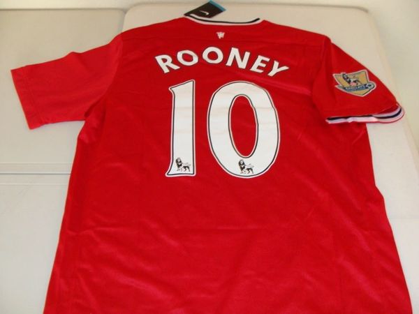 #10 WAYNE ROONEY Manchester United EPL F/MF Red/White Mint Throwback Uniform Kit