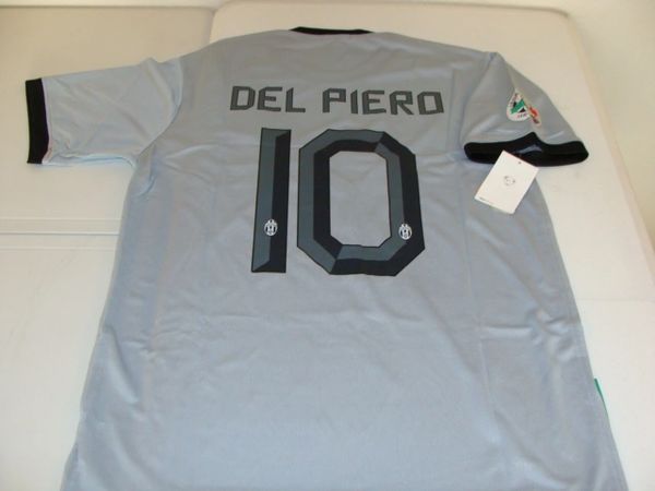 #10 ALESSANDRO DEL PIERO Juventus FC Serie A Forward Grey/Black Mint Throwback Uniform Kit
