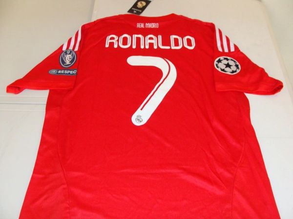 #7 CRISTIANO RONALDO Real Madrid CF La Liga Forward Red "Champions League" Mint Throwback Uniform Kit