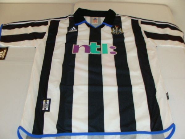 NEWCASTLE UNITED FC EPL 2000-03 Black/White Mint Throwback Team Jersey