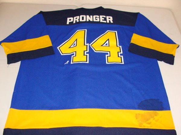 #44 CHRIS PRONGER St. Louis Blues NHL Defenseman Blue Throwback Jersey