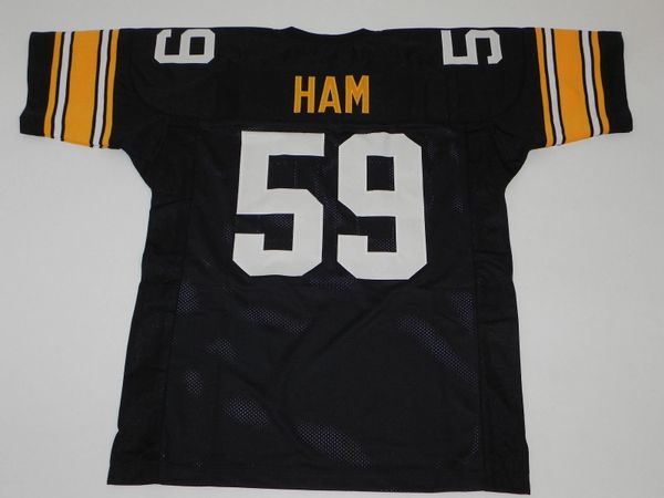 59 JACK HAM Pittsburgh Steelers NFL LB Black Throwback Jersey