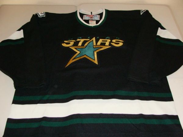 DALLAS Stars NHL Black Throwback Team Jersey w/Shoulder Patches