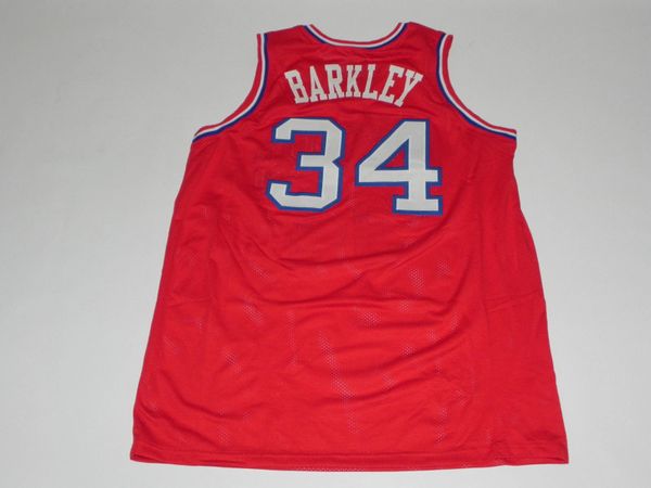 34 CHARLES BARKLEY Philadelphia 76ers NBA PF Red Throwback Jersey