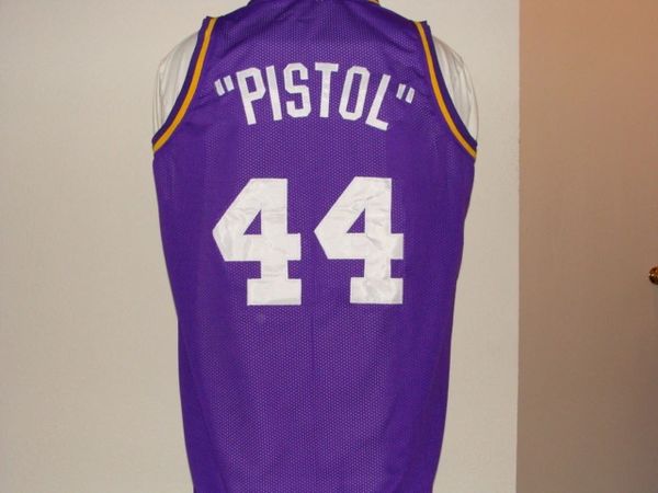 #44 PETE MARAVICH NO/Utah Jazz NBA Guard Purple Throwback Jersey