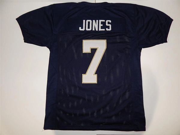 #7 T.J. JONES Notre Dame Irish NCAA WR Blue Throwback Jersey