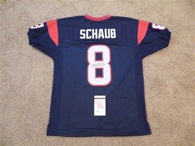 #8 MATT SCHAUB Houston Texans NFL QB Blue Throwback Jersey AUTOGRAPHED