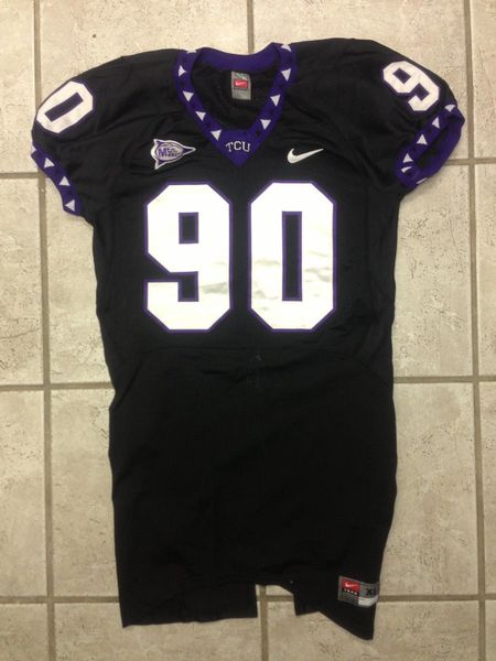 #90 STANSLY MAPONGA TCU Horned Frogs NCAA DE Black Throwback Jersey
