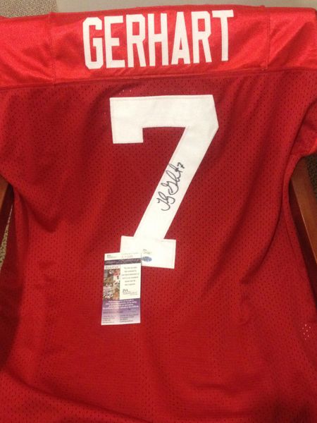 #7 TOBY GERHART Stanford Cardinal NCAA RB Red Throwback Jersey AUTOGRAPHED
