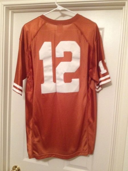 #12 COLT McCOY Texas Longhorns NCAA QB Orange Throwback Jersey