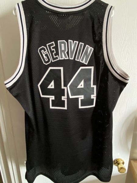 44 GEORGE GERVIN San Antonio Spurs NBA G/F Black Adidas Throwback ...