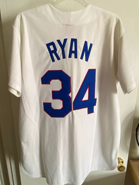 #34 NOLAN RYAN Texas Rangers MLB Pitcher White Throwback Jersey