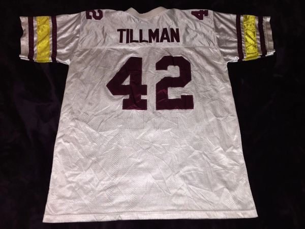 #42 PAT TILLMAN Arizona State Sun Devils NCAA LB White Throwback Jersey