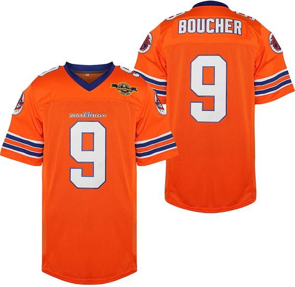 Adam Sandler Bobby Boucher The Waterboy Mud Dogs Football Jersey Orange