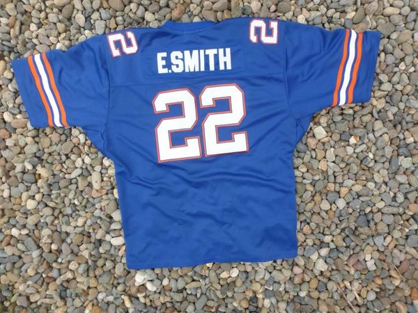 22 EMMITT SMITH Florida Gators NCAA RB Blue Throwback Jersey