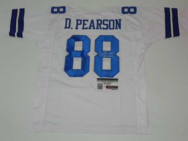 88 DREW PEARSON Dallas Cowboys NFL WR White Throwback Jersey AUTOGRAPHED