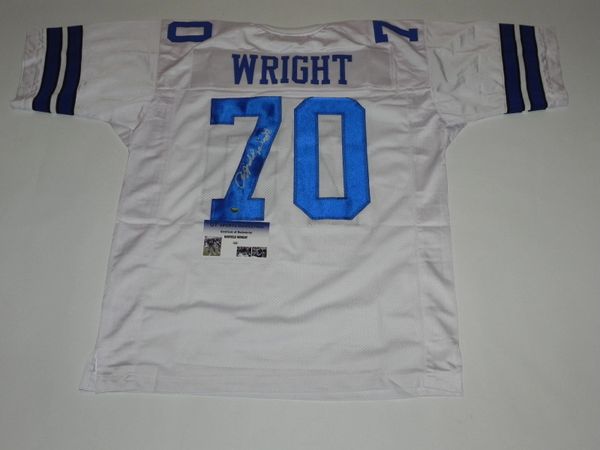 70 RAYFIELD WRIGHT Dallas Cowboys NFL OT White Throwback Jersey