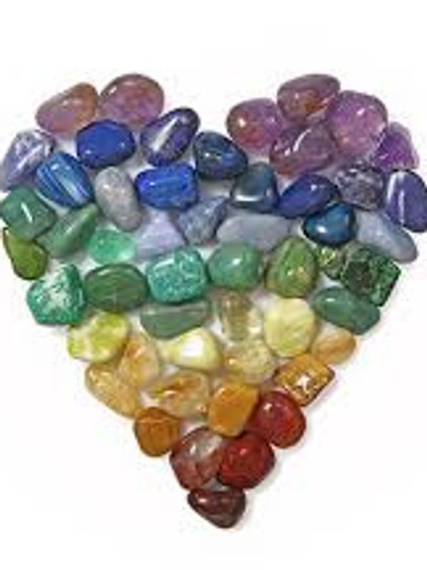 7 Chakra Tumbled Gemstones in heart shape