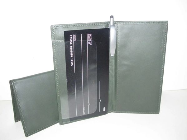 #32 - Leather Checkbook Cover - Green