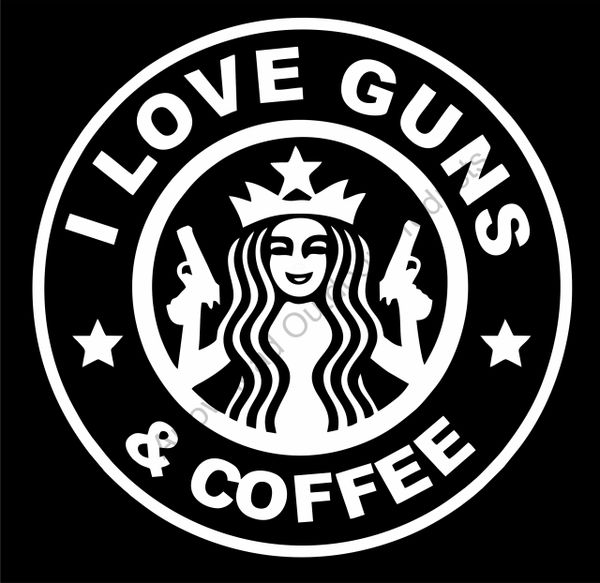 Download I Love Guns & Coffee vinyl decal | Arrowhead Outdoor Products