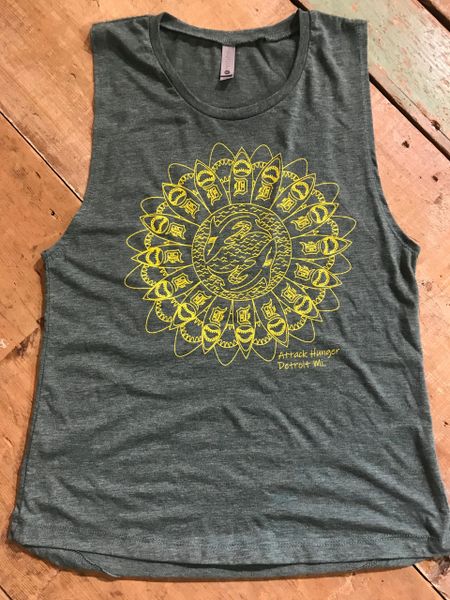 Women's Detroit Sunflower Muscle Tank