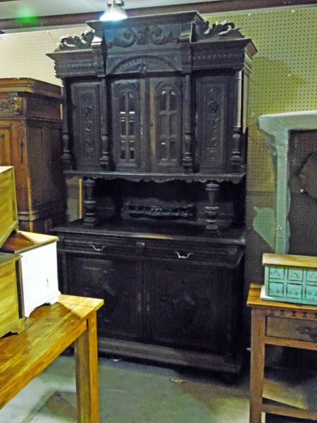 Carved Cupboard or Hutch - Black Finish