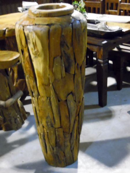 Large Vase - Teak Wood