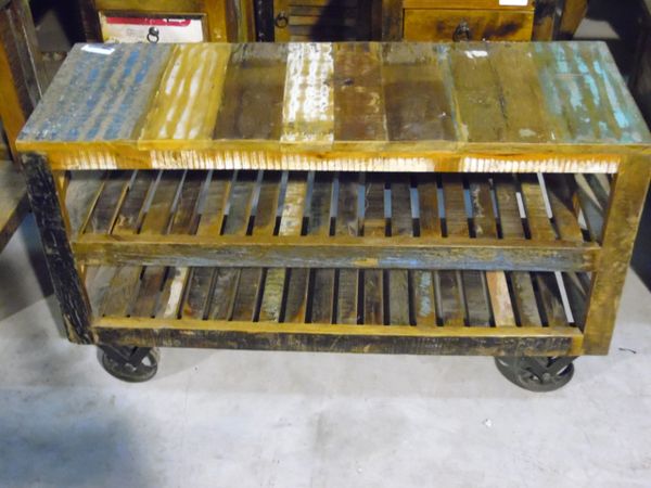 Trolley Cart with Metal Wheels - Reclaim Wood