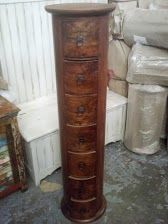 7 Drawer Round Column Chest - Mango Wood