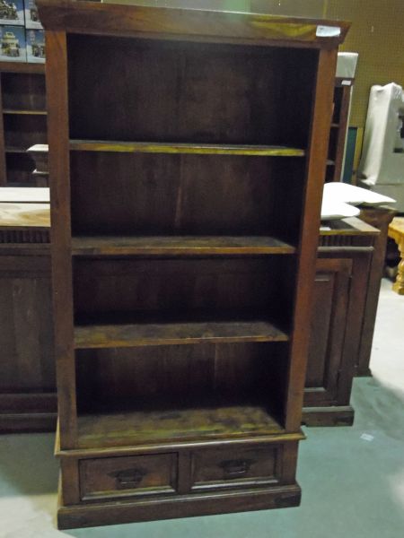 Bookcase with 2 Drawers - Mango Wood