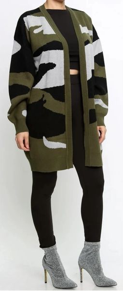 Camo best sale open cardigan