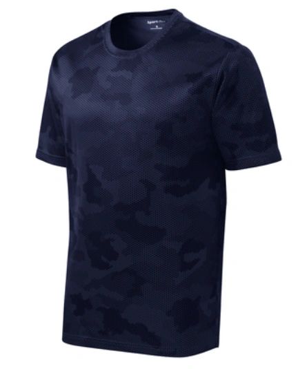 Maplewood Men's Navy Camo Hex Dri-Fit T Shirt