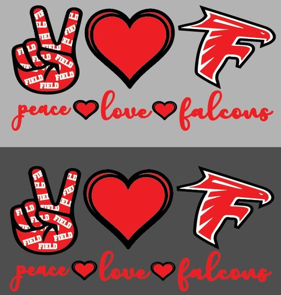 Field Falcons Peace Love Falcons Logo