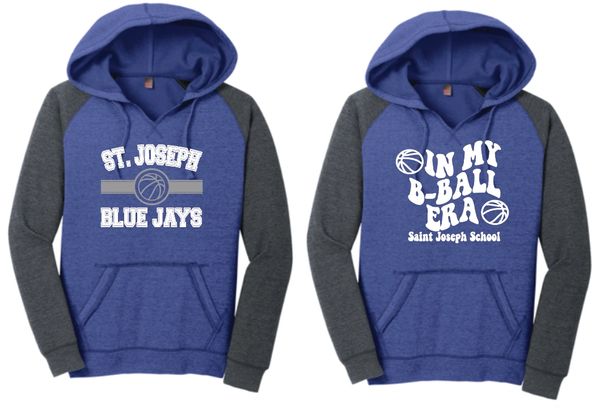 St. Joseph Basketball Ladies Lightweight Fleece Raglan Hoodie