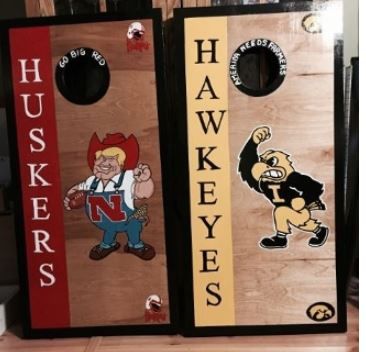 Iowa hawkeyes cornhole set of 2 decals Free shipping Made in USA #1 