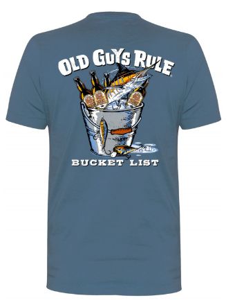 Old Guys Rule Bucket List St.Blue Tee