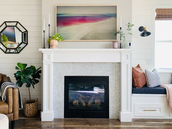 Fireplace with a frame tv