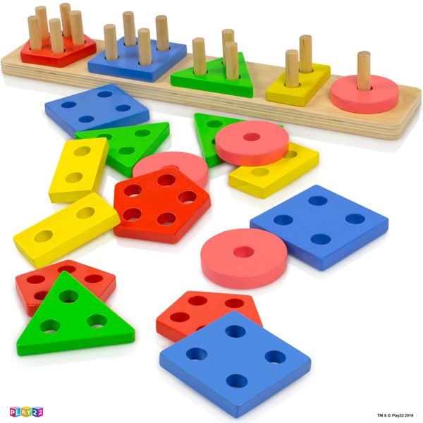 Wooden Geometric Shape Sorter Sorting Puzzle Educational Baby Toddler Toy Gifts 
